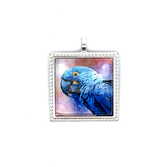 Hyacinth Macaw Pendant with Snake Necklace