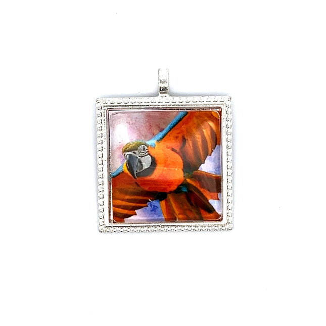 Macaw Pendant with Snake Necklace