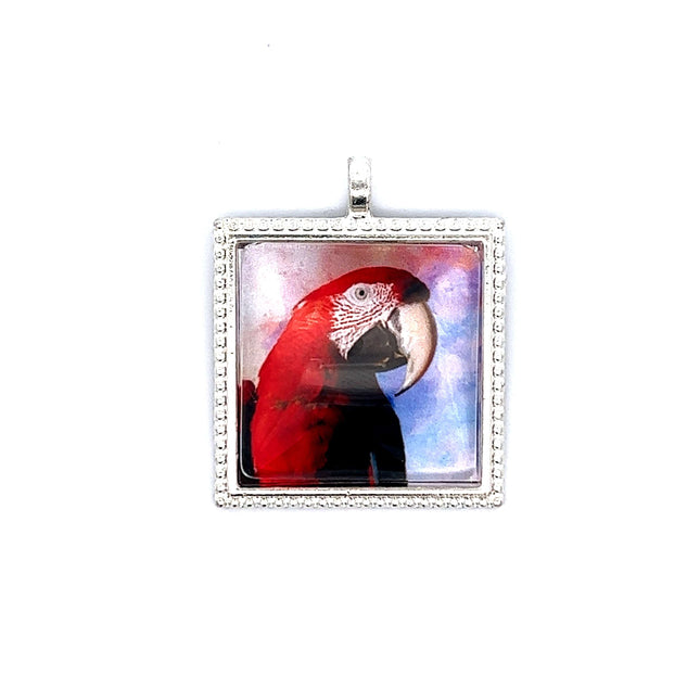 Scarlet Macaw Pendant with Snake Necklace