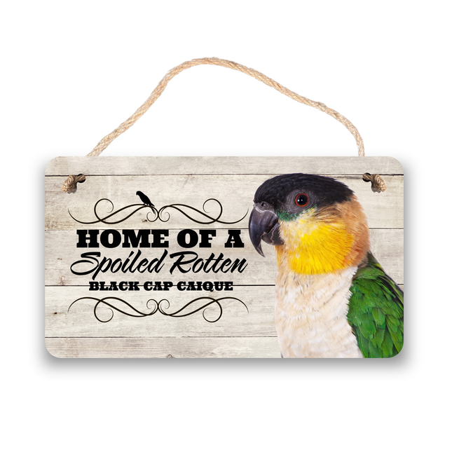 Black Cap Caique sign