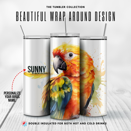 Personalized Sun Conure Tumbler