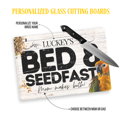 Personalized Sun Conure Cutting Board