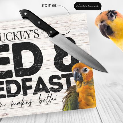 Personalized Sun Conure Cutting Board