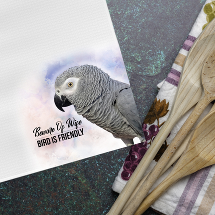 African Gray Tea Towel