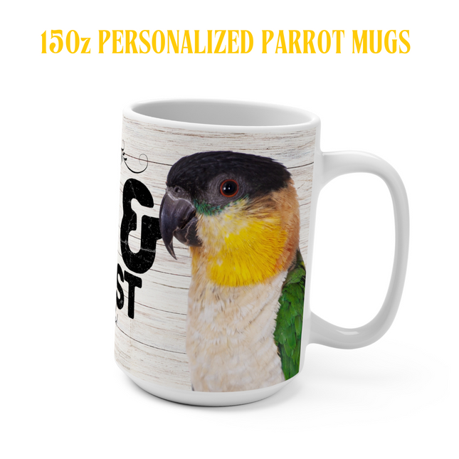 Personalized Black Cap Caique Coffee Mug