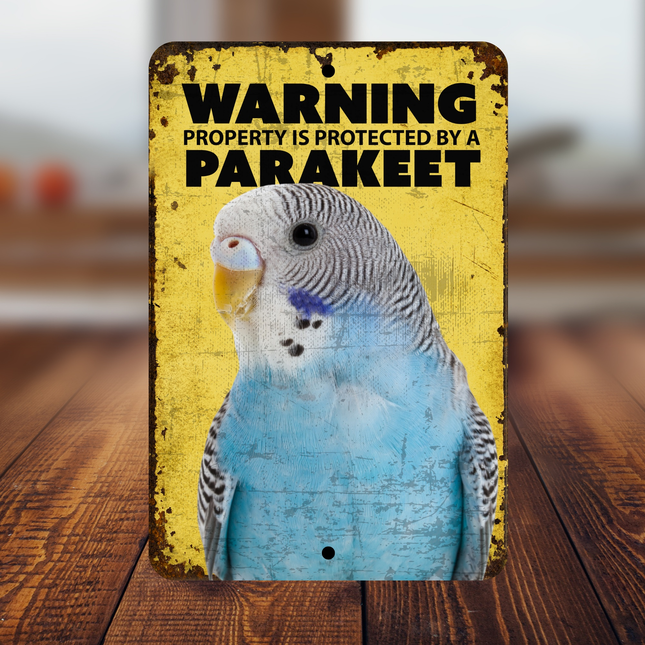 Blue Parakeet Warning Sign