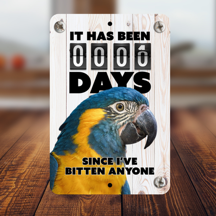 Blue Throat Macaw Sign