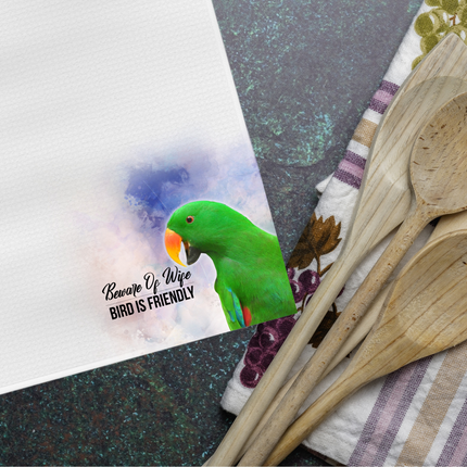 Green Eclectus Tea Towel