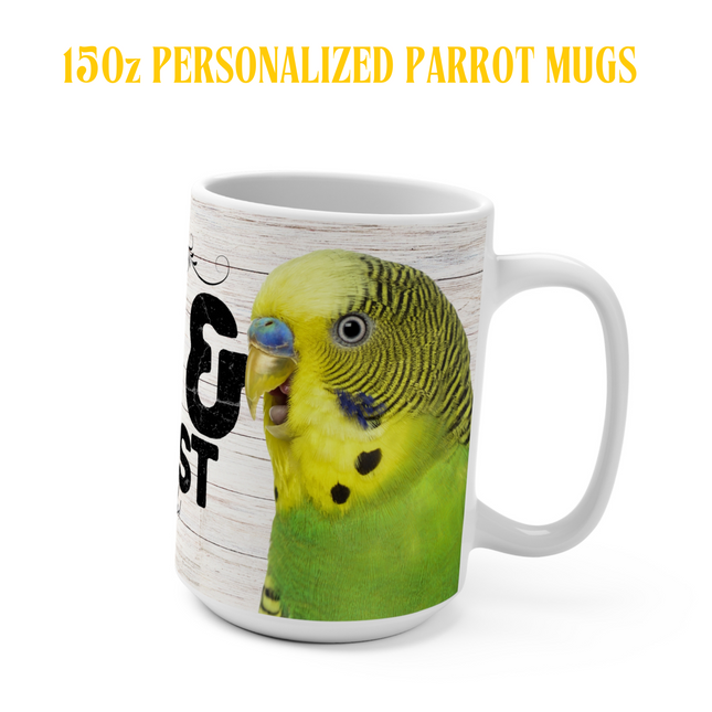 Personalized Green Parakeet&nbsp;Coffee Mug