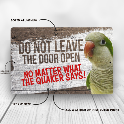 Green Quaker Close The Door Sign 🦜 😀