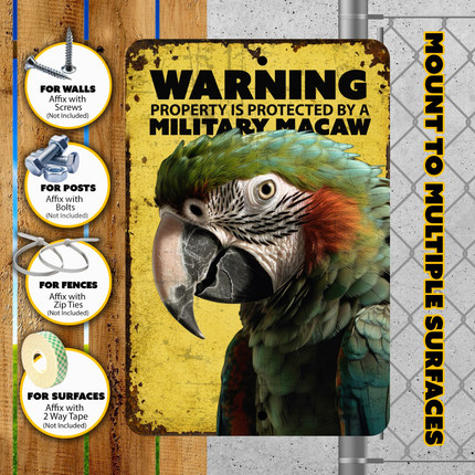 Military Macaw Warning Sign