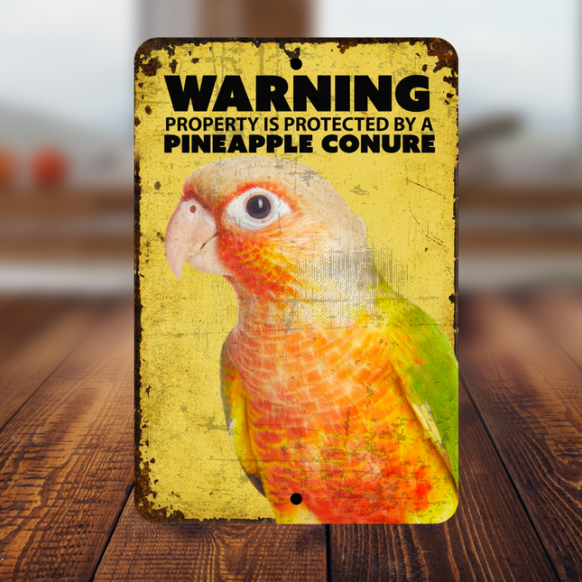 Pineapple Conure Warning Sign