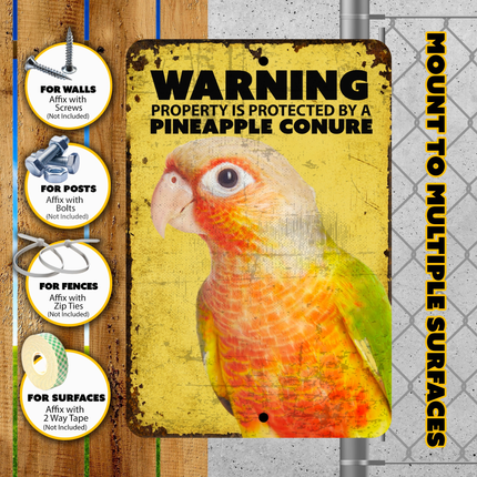 Pineapple Conure Warning Sign