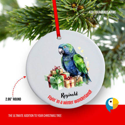 Personalized Pionus Parrot Christmas Ornament