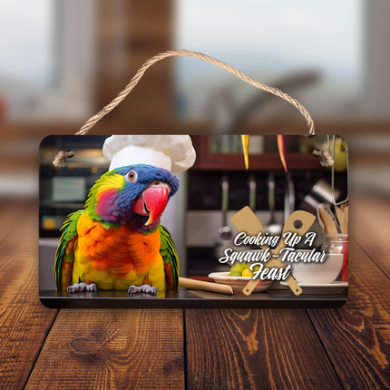 Rainbow Lorikeet Chef Sign