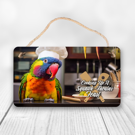 Rainbow Lorikeet Chef Sign