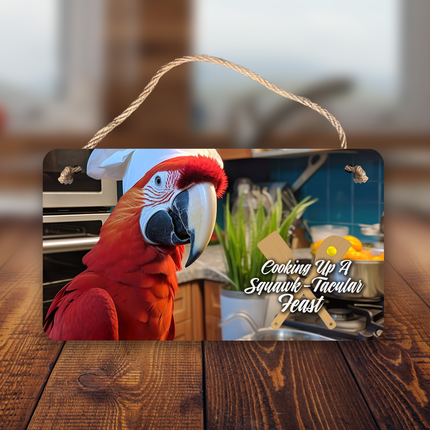 Scarlet Macaw Chef Sign