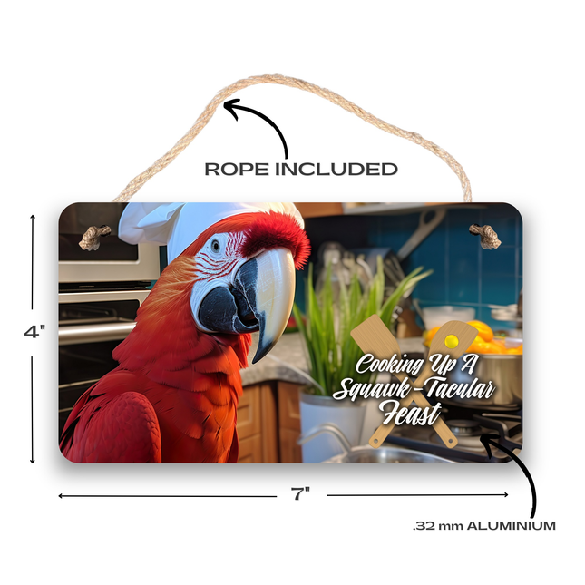 Scarlet Macaw Chef Sign