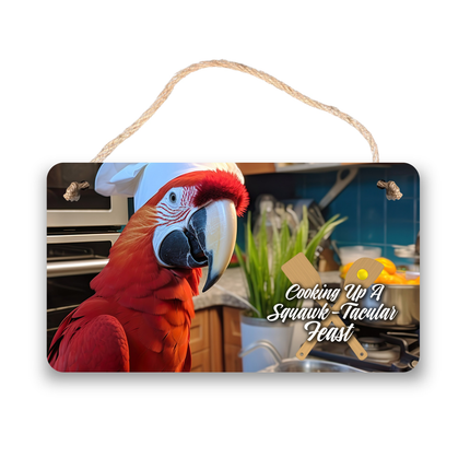 Scarlet Macaw Chef Sign