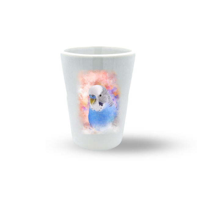 Blue Parakeet Shot Glass