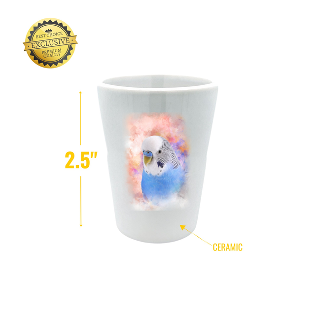 Blue Parakeet Shot Glass