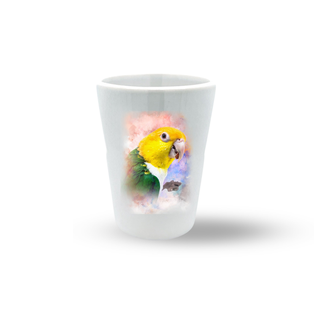 White Belly Caique Shot Glass