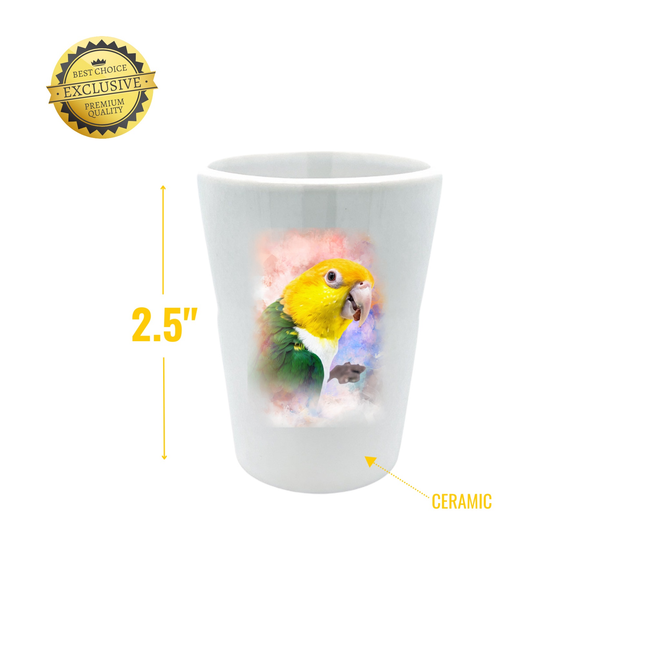 White Belly Caique Shot Glass