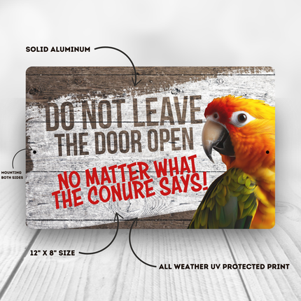 Sun Conure Close The Door Sign 🦜 😀