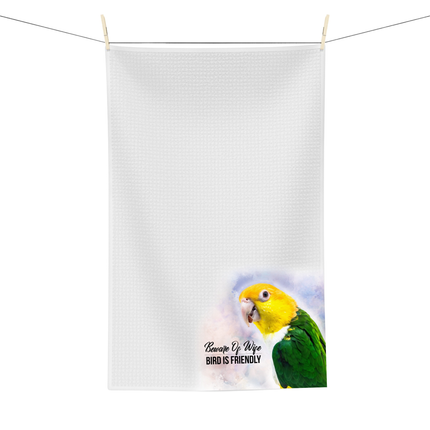 White Belly Caique Tea Towel