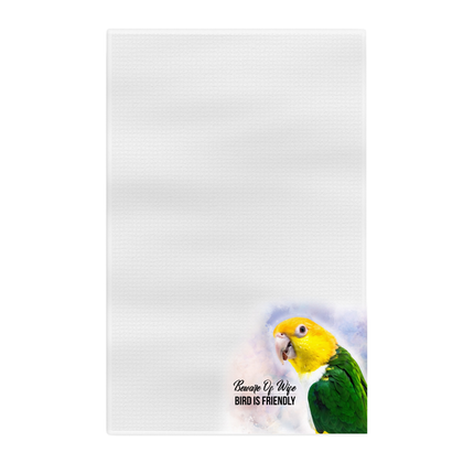 White Belly Caique Tea Towel