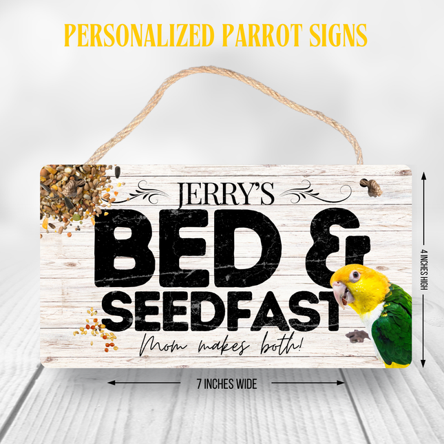 Personalized White Belly Caique Sign