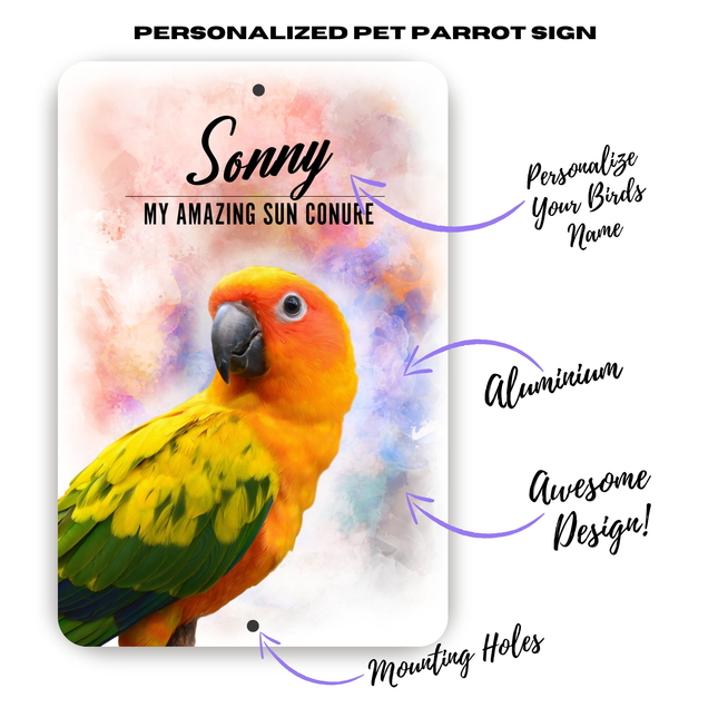 sun conure personalized sign