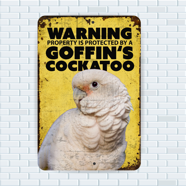 Sublimation Printed Aluminium Sign Featuring Goffin's Cockatoo