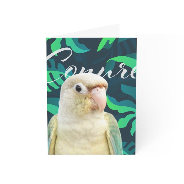 Green Cheek Conure Folded Greeting Cards (1, 10, 30, and 50pcs)