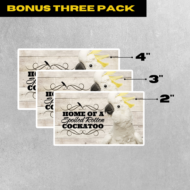 Spoiled Rotten Cockatoo 3 Piece Sticker Pack