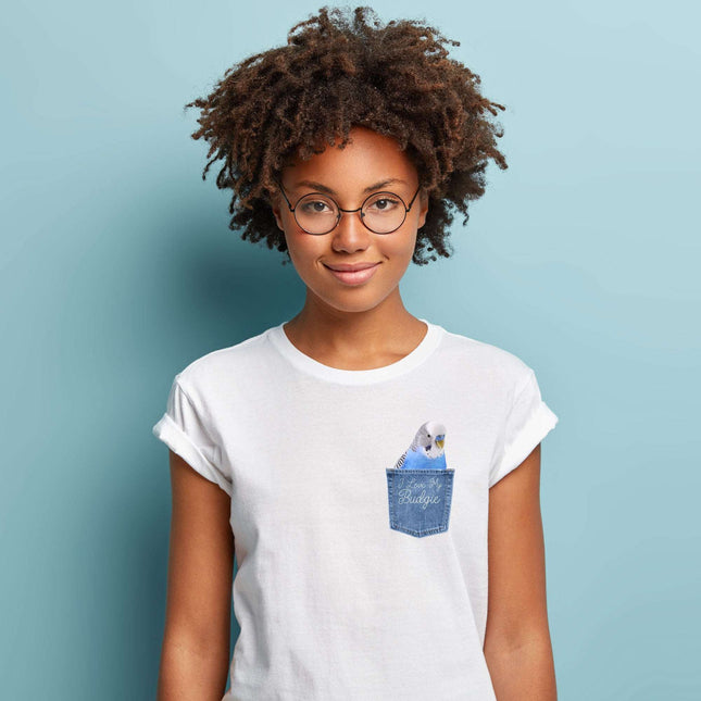 Blue Budgie Pocket Prints T-Shirt