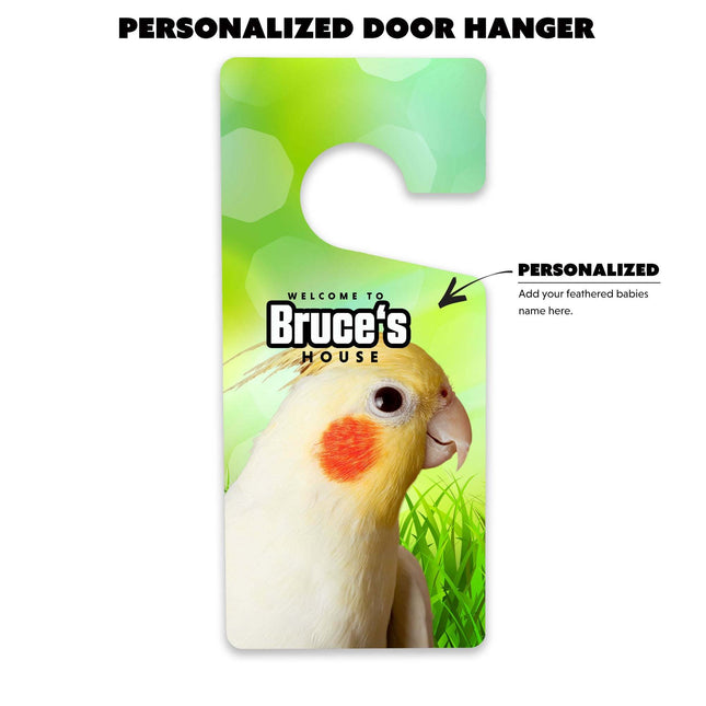 Personalized Yellow Cockatiel Door Hanger