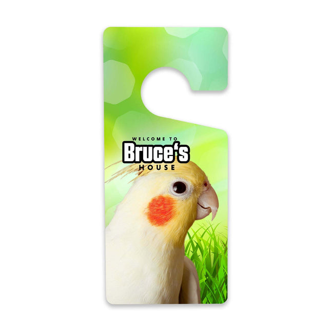 Personalized Yellow Cockatiel Door Hanger