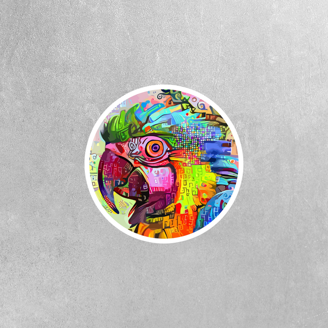 Artistic Macaw Sticker