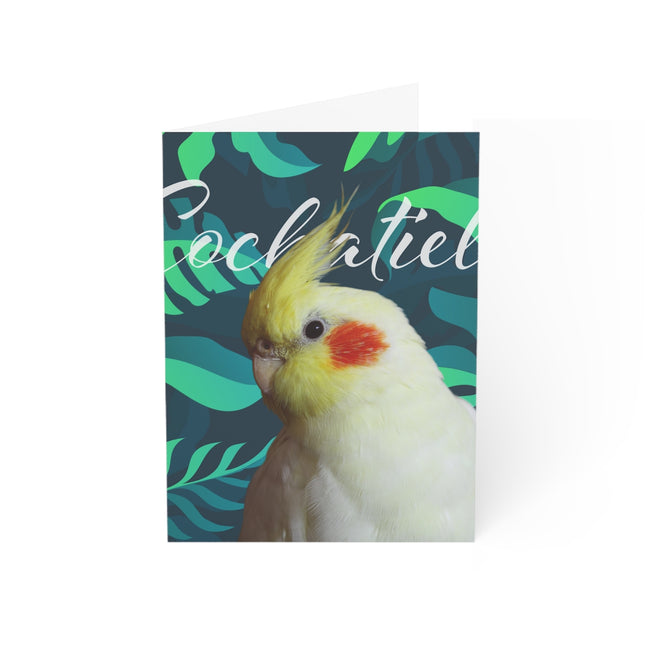 Yellow Cockatiel Folded Greeting Cards (1, 10, 30, and 50pcs)