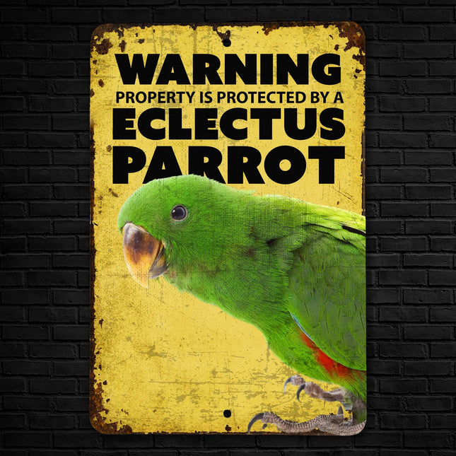 Green Eclectus Parrot Warning Sign