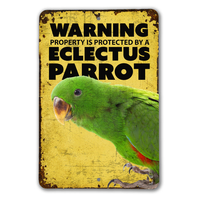 Green Eclectus Parrot Warning Sign