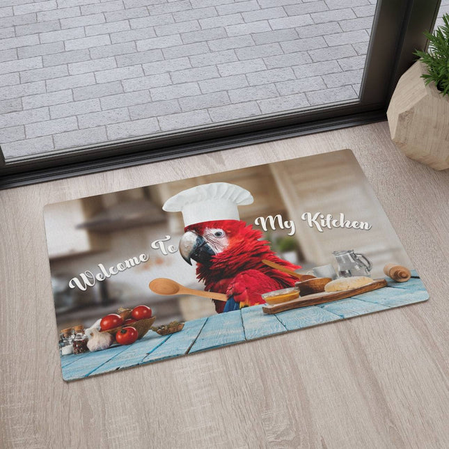 Scarlet Macaw Kitchen Floor Mat