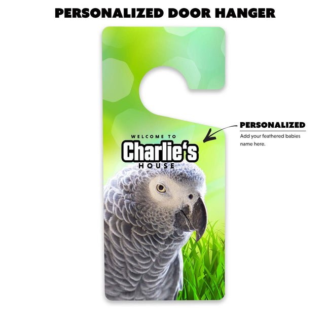 Personalized African Gray Door Hanger