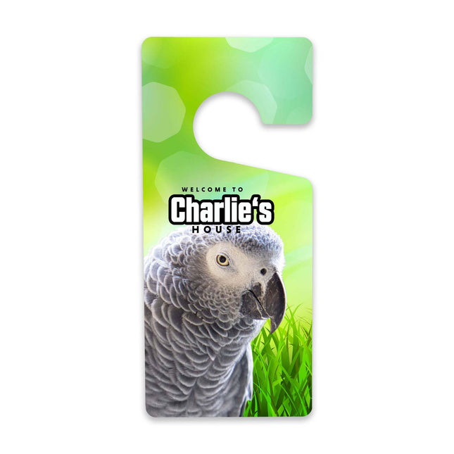 Personalized African Gray Door Hanger