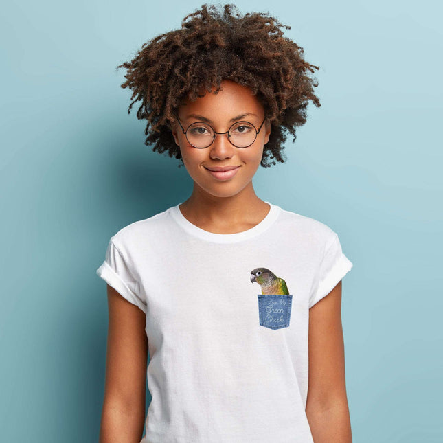 Green Cheek Conure Pocket Print T-Shirt