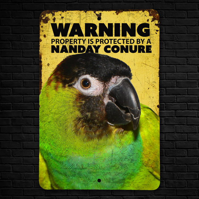 Nanday Conure Warning Sign