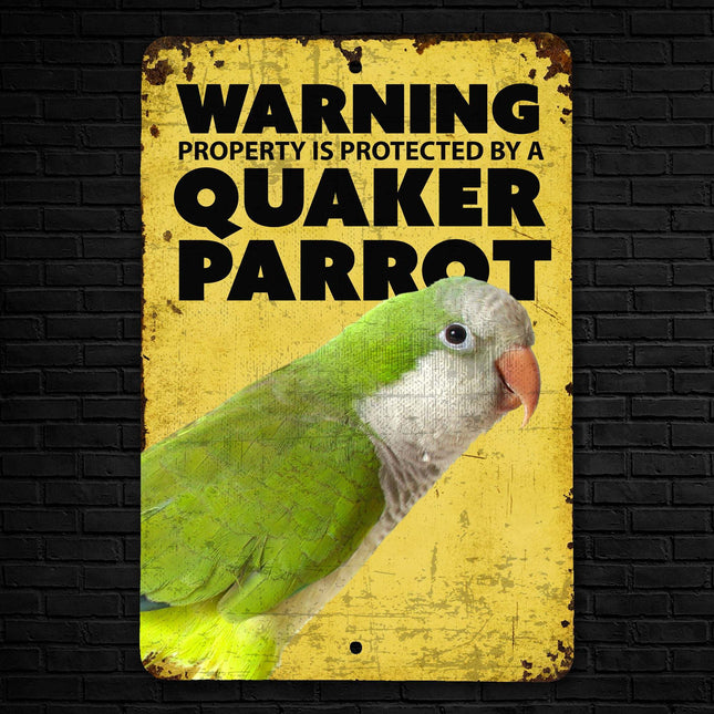 Green Quaker Parrot Warning Sign