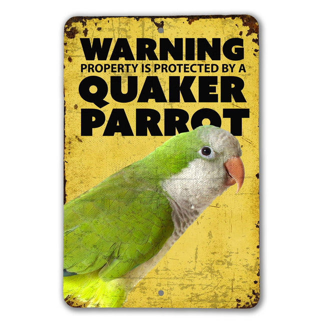 Green Quaker Parrot Warning Sign