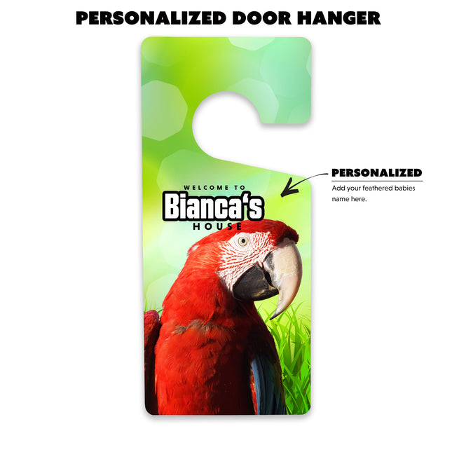 Personalized Scarlet Macaw Door Hanger